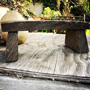 Rustic Resin Faux Wood Riser Bench